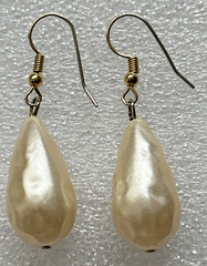 Lot of 4 Vintage Faux Pearl Gold Tone Pierced Earrings 1950s-1960s