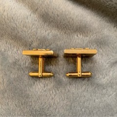 Vintage Swank Antique Car Gold Square Yellow Enamel Cufflinks Signed