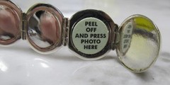 Round Sterling Silver Photo Album Dangle Pendant ~ 14.2grams ~ 3-C278