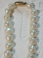 Mother of Pearl white beaded necklace, freshwater pearls? + other necklaces.