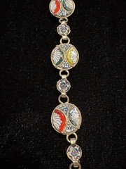 Vintage Italian Made Micro-Mosiac Link 7” Bracelet