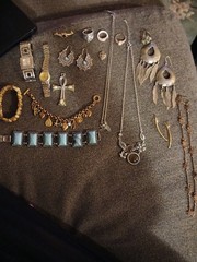 Vintage jewelry lot, Rings, Bracelets, Necklaces , Watches, earrings etc. 21 pc.