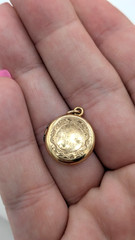 Vintage Gold Filled Locket Pendant Round Etched Photo Charm A Z 1/20 12K GF