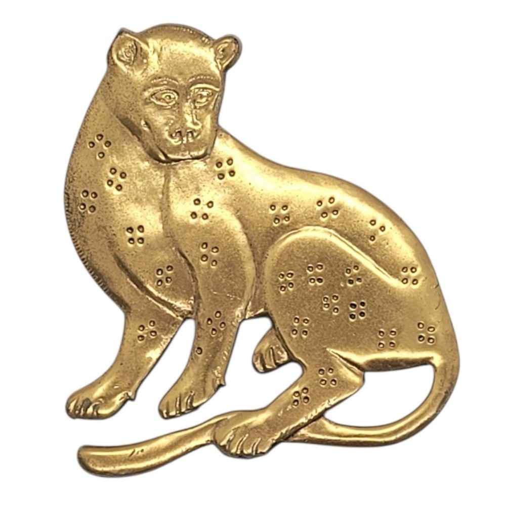 Leopard Brooch Gold Tone Metropolitan Museum of Art Replica Animal Pin Jewelry