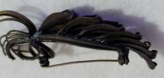 Smooth And Textured Metal Alloy Floral – Brooch / Pin – 1 1/4in x 3in LONG