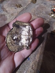 Brooch Pin Santa Christmas Gold Tone Head Pin Metal Matte Gloss Vintage Jewelry