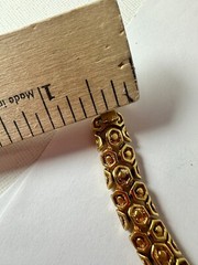 Vintage Necklace Collar Cobblestone Honeycomb Goldtone Shiny 19 inches