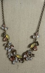 Vintage Unbranded Gold Tone Adjustable Length Rhinestone Statement Necklace