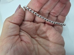 Silver Tone Metal Chain Strung Beaded Bracelet Vintage