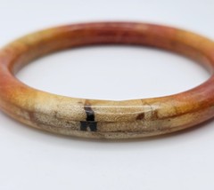 Vintage Natural Apple Sponge Coral Segment Bangle Bracelet Orange Red