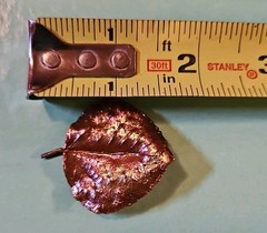 Copper Tone GILDED ASPEN LEAF Brooch / One Of A Kind (389)