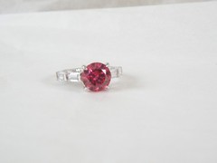 Vintage Sterling Silver 925 Simulated Pink Sapphire Unique Ring Size 7