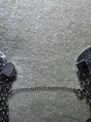 Gorgeous Double Curb Link Sterling Silver Charm Bracelet