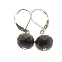 925 Sterling Silver Crystal Dangle Earrings Lever Back 10*30mm