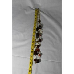 a.v. max Signed Vintage Chunky Necklace Multi Colored Glass Beads Gold Tone 18 i