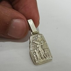 Vintage Egyptian Silver 800 Pendant Hieroglyphic Pharaoh Charm Antique style