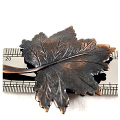 Vintage Antique Copper Tone Maple Leaf Brooch Pin Fall Autumn Botanical Jewelry