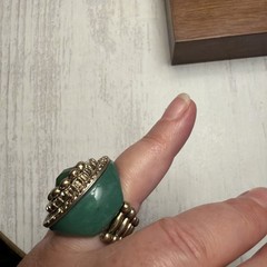 Vintage Green Stretchable Statement Ring Size 6-8 Victorian