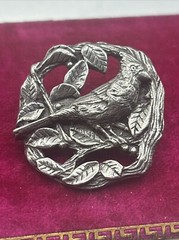 Birds and Blooms Silver Pewter Pin Brooch Lot Of 3 Vintage 1999 2004 2000 L.E.