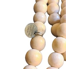 Signed Gerda Lynggaard Monies Vintage Creamy Wood Bone Disc Necklace Denmark