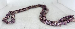 Long Strand Necklace -Natural Garnet Beads Agate -32 in