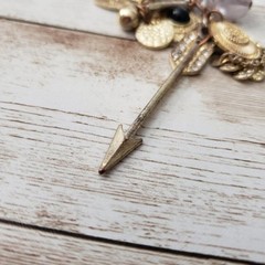 Vintage Pendant Gold Tone Charms with Arrow (Pendant Only – No Chain Included)
