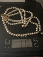 #4 Vintage Faux Pearl Multi Strand Choker Necklace Rhinestone Statement Collar