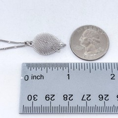 Vintage Sterling Silver 925 Hedgehog Pendant Necklace 15.5″-17.5″