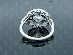 2.90Ct Art Deco Style Lab Created Diamond Engagement 14k White Gold Finish Ring