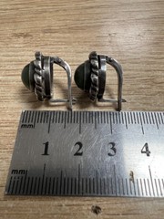 Vintage soviet earrings with Export stamp silver 925 with Nephritis USSR