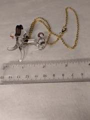 Glass Dog Pendant On 18 Inch, 2 mm Rope Chain Vintage