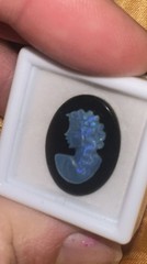 Vintage/Antique 20×15 Natural Solid Hand carved Australian Opal Cameo on Onyx