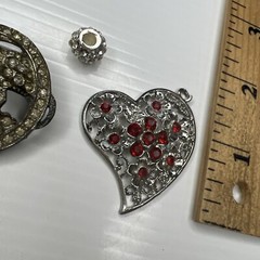 H7 Lot Crystals Red Birds Heart Love Boho Hippie Glam Retro Pendants