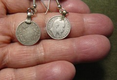 BRITISH RAJ COIN EARRINGS_2 SILVER ANNA_HYPOALLERGENIC WIRES_KING ED VII_1903&06