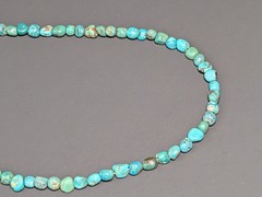 Vintage Turquoise Beaded Necklace 16.5″ 925 Sterling Silver Clasp