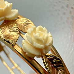 Van Dell 1/20 12k Gold Filled Flower Floral Bangle Bracelet Vtg Gorgeous Read!