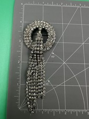 Vintage Weiss Brooch Pin Art Deco w/Dangles Fancy Clear Rhinestone Silver Tone