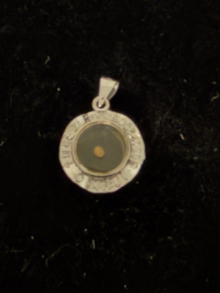 Vintage 18KT Gold Plated Mustard Seed Pendant 1”