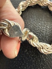 Vintage 925 Sterling Silver Twisted 9mm Thick Rope Chain 7.5” Bracelet – 20.97g