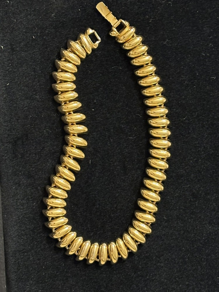 Erwin Pearl Vintage “Gold Snake” Necklace 16-3/8” SIGNED Gold-tone