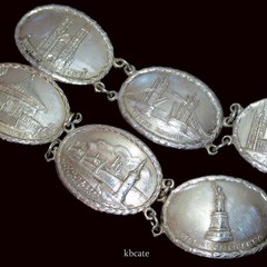 VTG 1940s Sterling Silver Enamel Nautical Flag Sweetheart Bracelet WWII