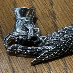 VTG Signed TORTOLANI SILVER Tone FALCON Hawk FALCONRY Pin BROOCH