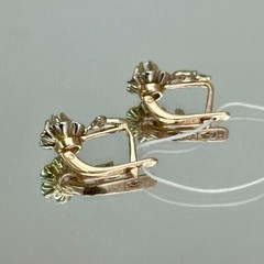Vintage Original Natural Diamond 0.24 Ct Rose & White Gold Earrings 583 14K