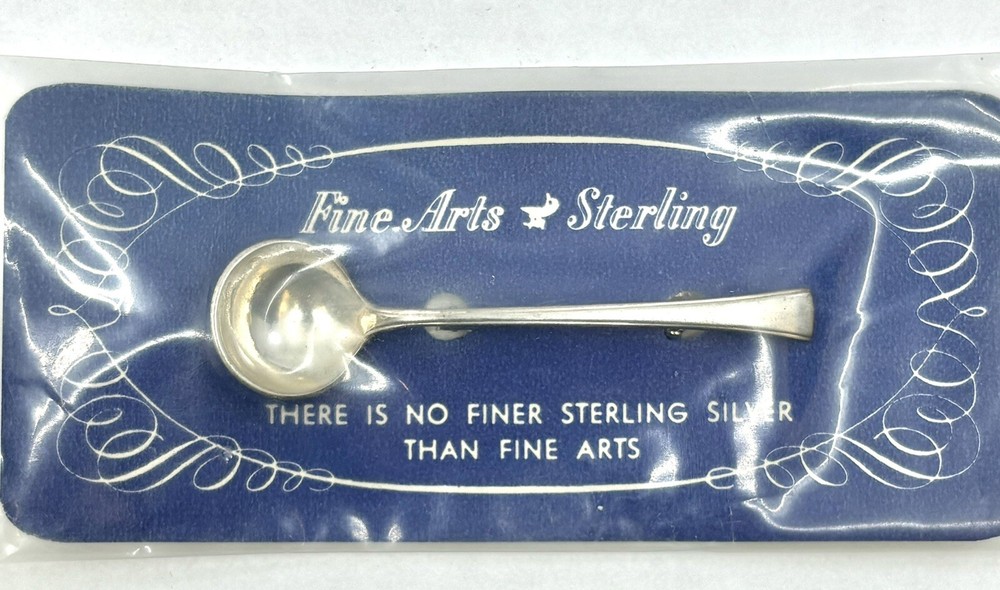 Vintage STERLING SILVER 0.925 Spoon Pin Brooch Fine Arts TRANQUILITY NOS MINT