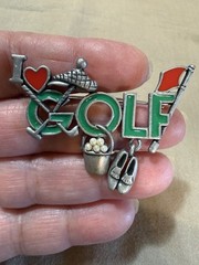 Vintage AJC “I Love Golf” Brooch – Marked