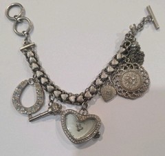 Vintage Jennifer Lopez J Lo Stainless Charm Bracelet 8″ I#191a