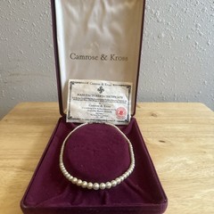 Camrose & Kross JBK Jacqueline Kennedy Faux Pearl Necklace w/ Box & COA