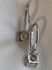 ​JCM Sterling Silver 925 Cubic Zirconia Round Leverback Drop Earrings