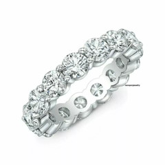 2Ct Round Cut Lab Created Diamond Eternity 925 Silver Anniversary Gift Band Ring