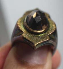 Vintage K AMATO NH 925 Smoky Quartz Ring 8